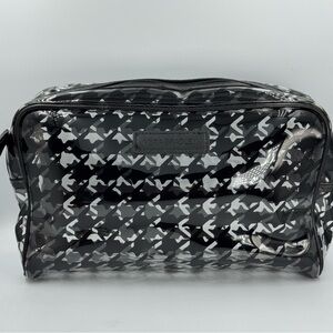 Vera Bradley Houndstooth Plastic Clear and Black Cosmetic Bag Travel Bag Large
